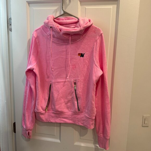 Aviator Nation Sweaters - Aviator Nation Pink Neon Ninja Hoodie
